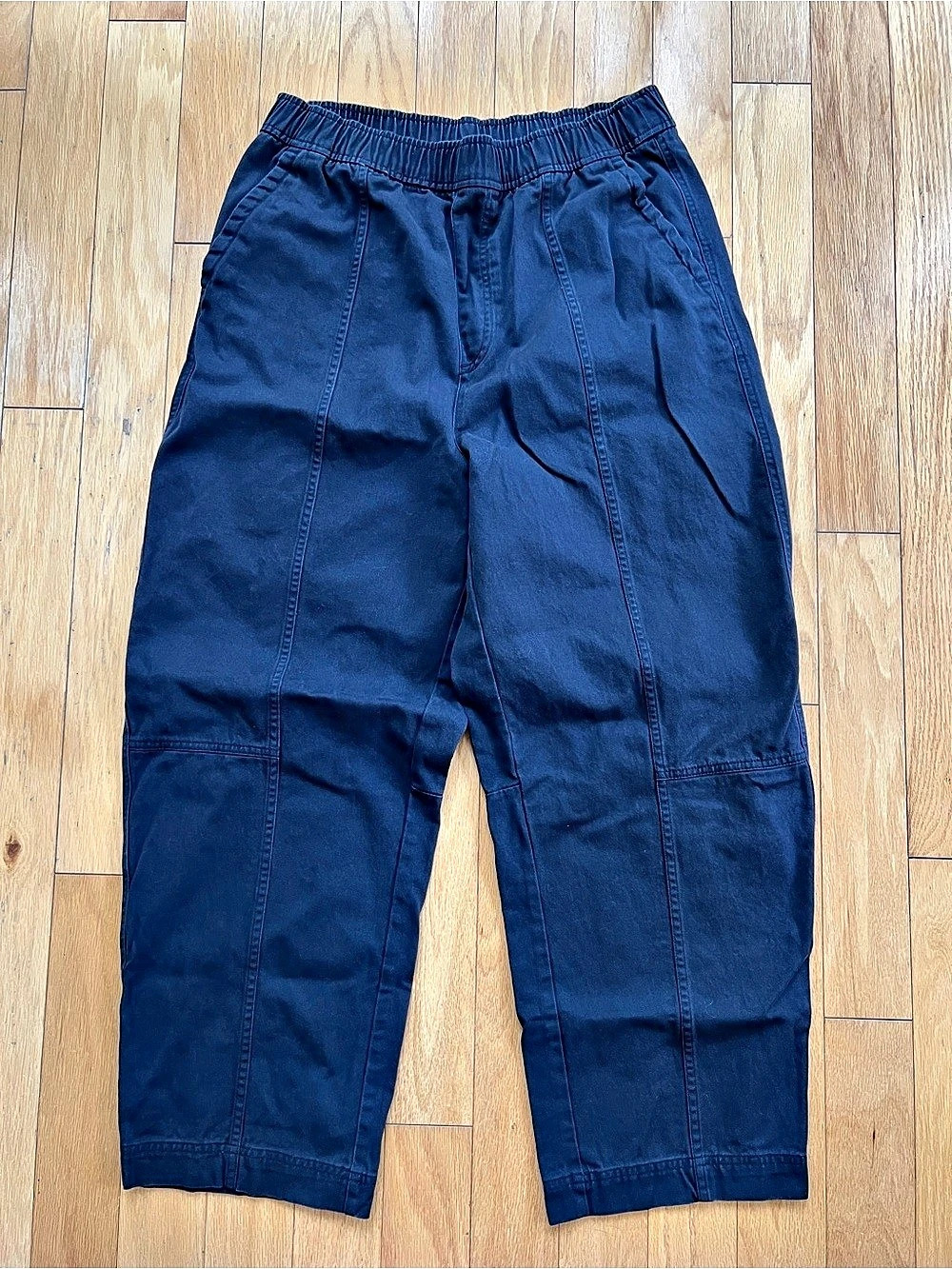 Old Navy High-Waisted Barrel Ankle Pants Navy Captain L Tall